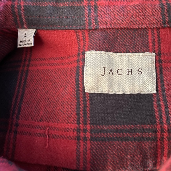 Jachs Button Up Shirt - Red/Gray Plaid. Mens: Large. - Picture 4 of 7